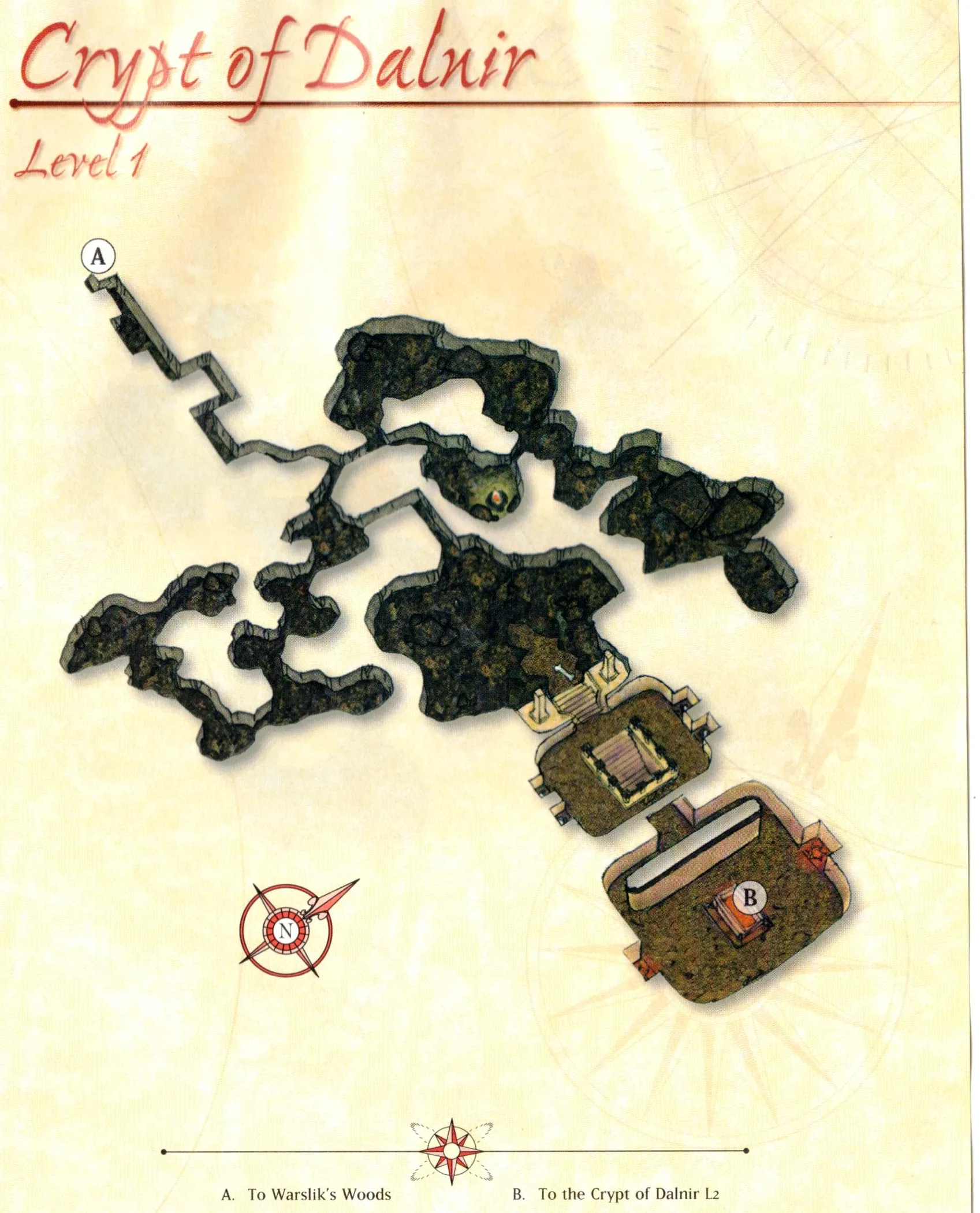 Map of Crypt of Dalnir — Level 1