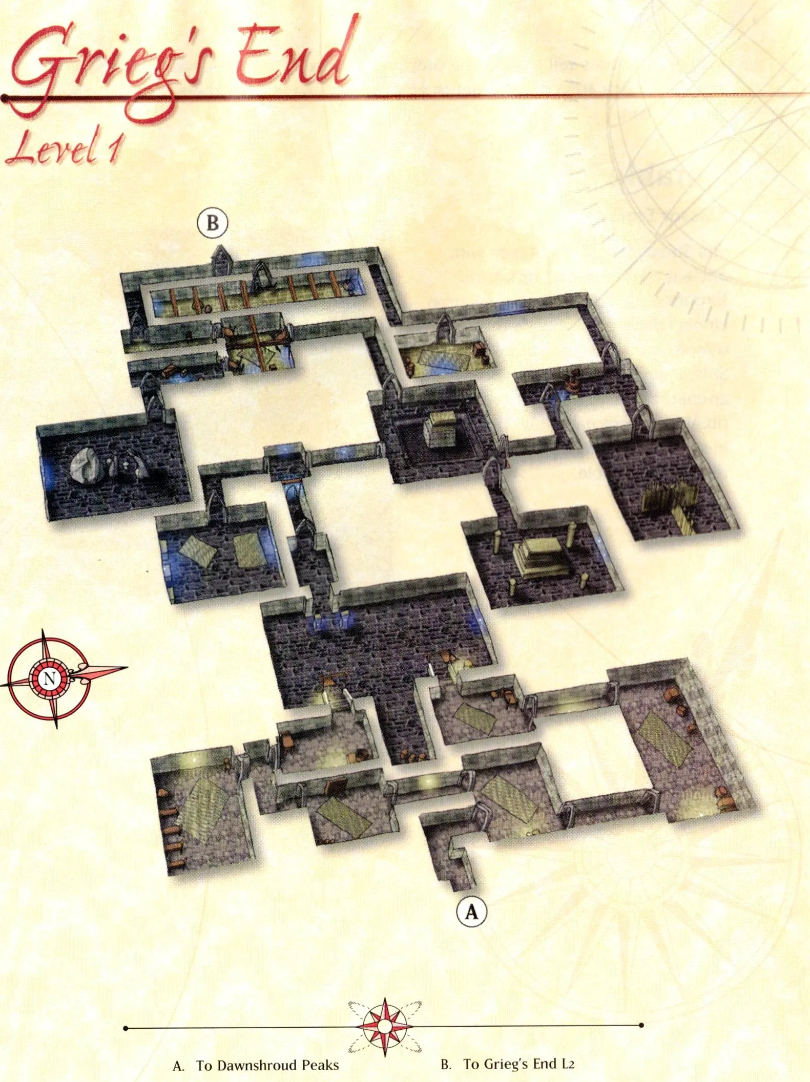 Map of Grieg's End — Level 1