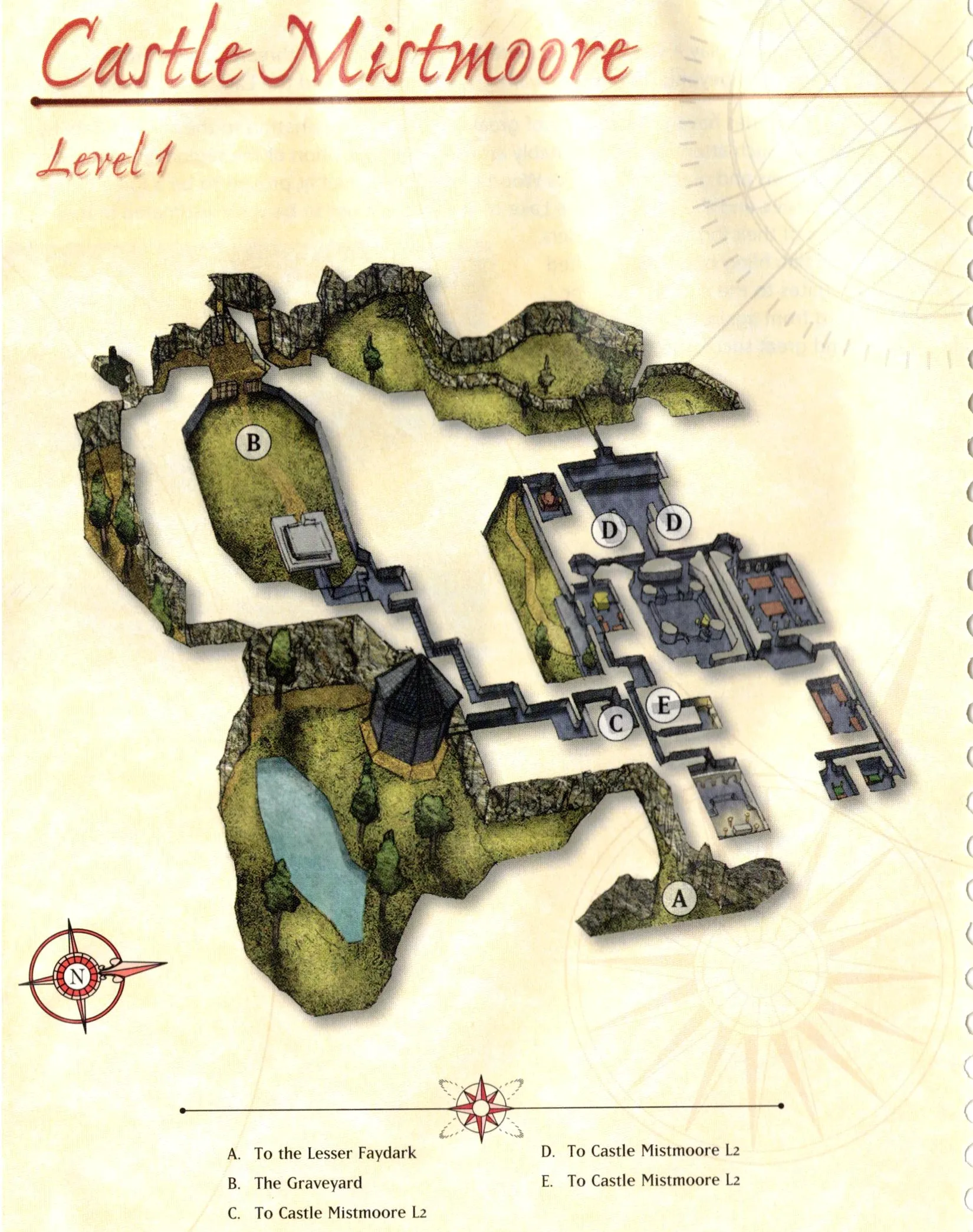Map of Castle Mistmoore — Level 1