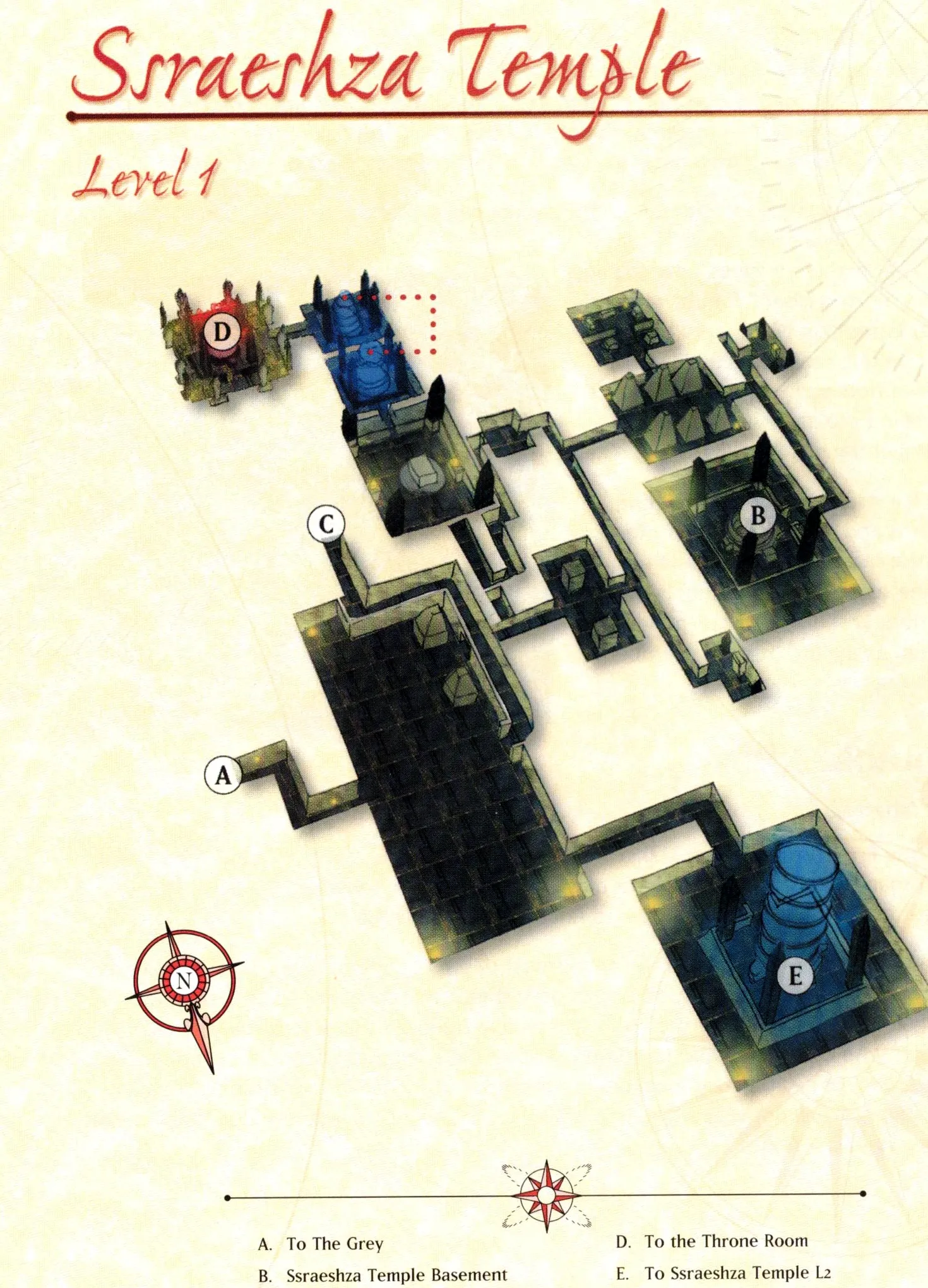 Map of Ssraeshza Temple — Level 1a