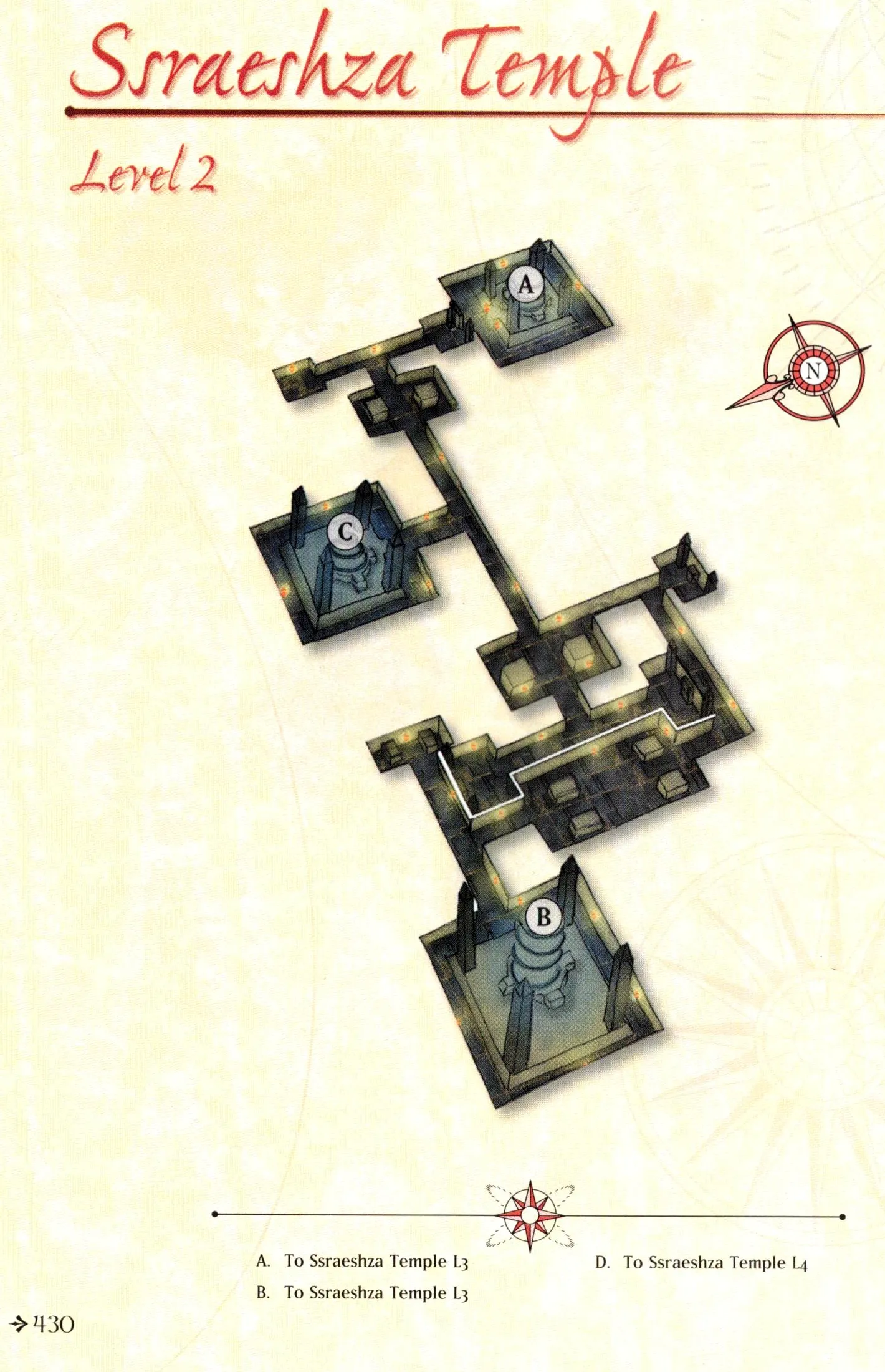Map of Ssraeshza Temple — Level 2