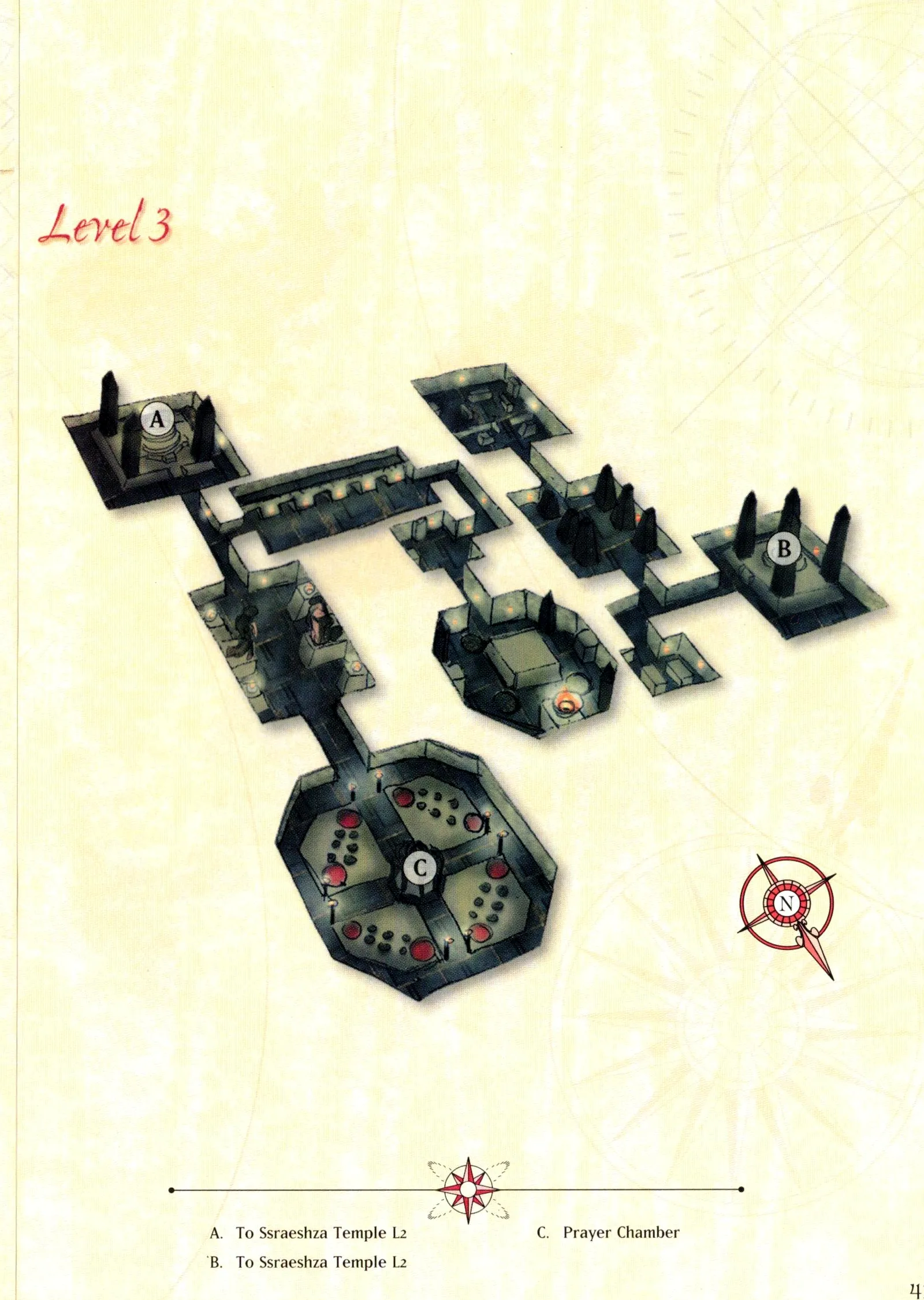 Map of Ssraeshza Temple — Level 3